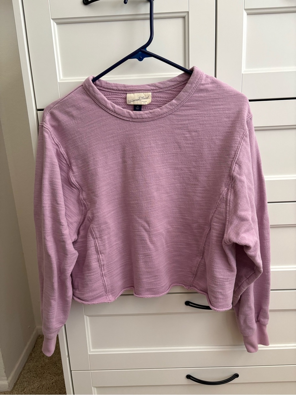 Universal Thread Cropped Crewneck Sweatshirt - Lavender Pink